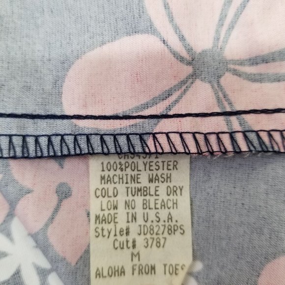 Toes on the Nose Red Blue Floral Hawaiian 90s Y2K Spaghetti Strap Dress Corset M - Picture 7 of 7